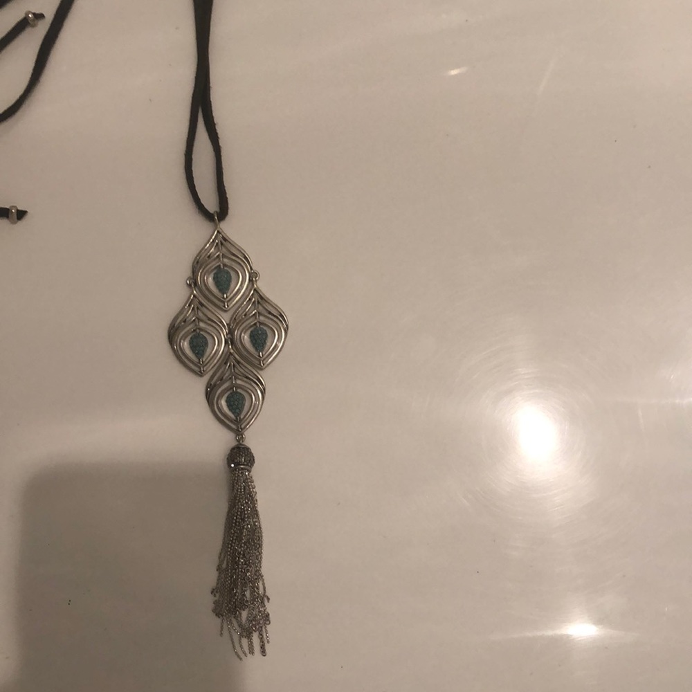 New Lucky necklace with leather chain adjustable